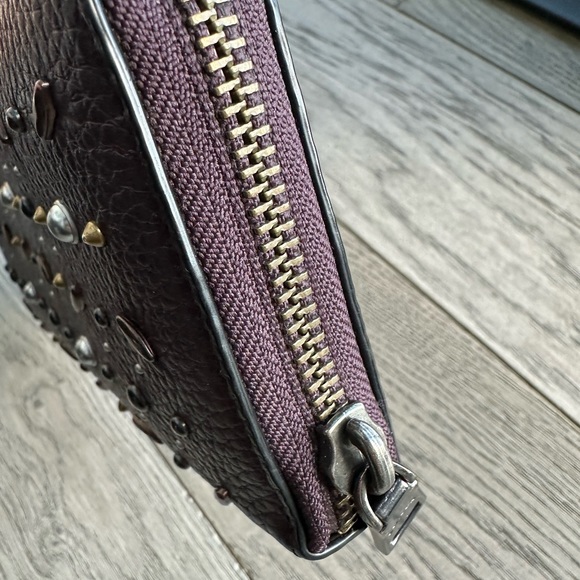 Coach Oxblood Rivets Wallet 1941 Merlot - Picture 8 of 14